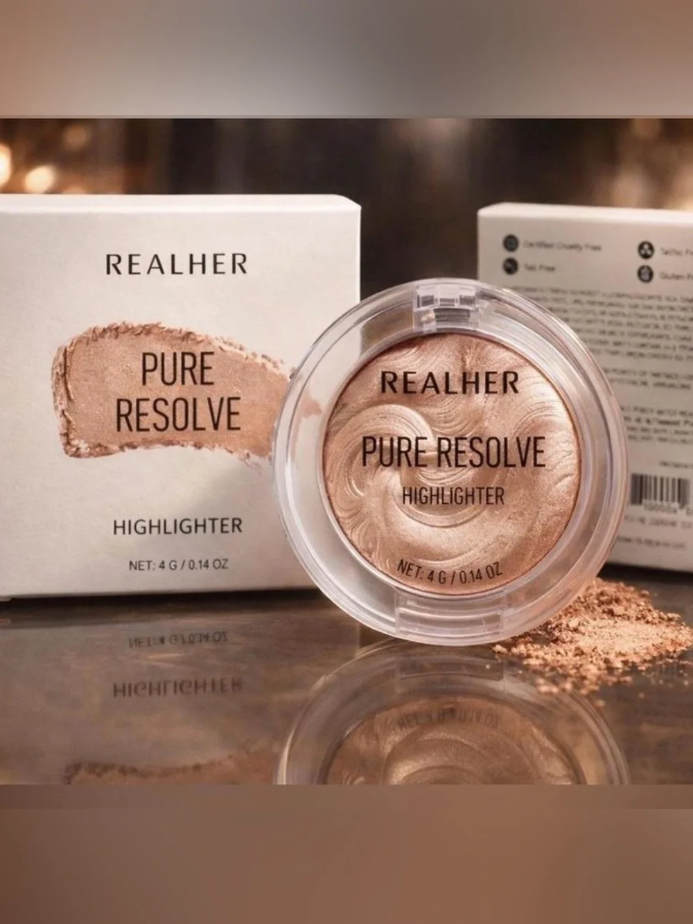 RealHer Shimmering Highlighter - Champagne Gold